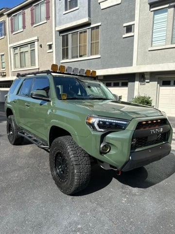 Army green Toyota 4Runner TRD Pro, overland build