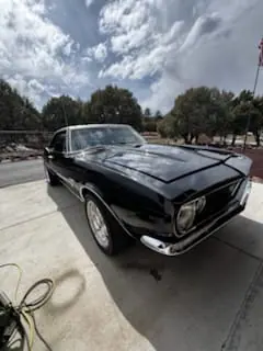 Black 1967 Chevrolet Camaro front three-quarter