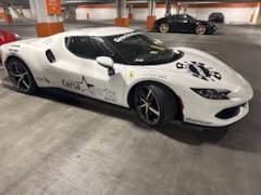 White Ferrari 296 in Corsa America livery
